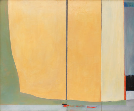Homage to Diebenkorn (Abstract in Green, Gold, Yellow, and Blue), Painting