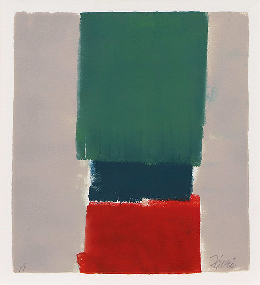 Untitled (Abstract in Gray, Red, Blue, Green 1/1), Print