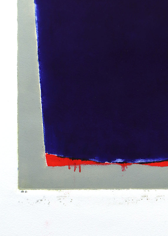 Untitled (Abstract Blue, Red and Grey), Print