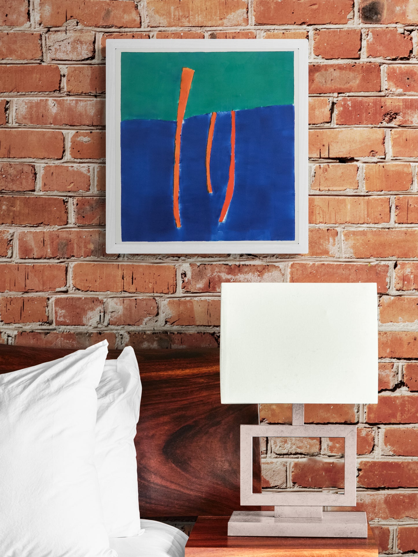 Untitled (Abstract Green and Blue with Orange), Print, circa 1990-2005