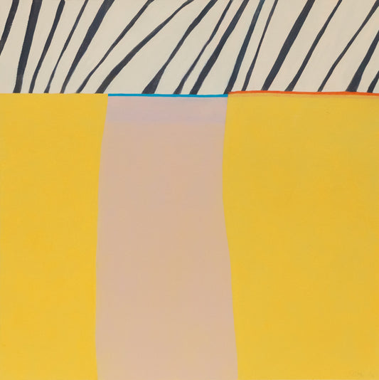 Yellow Series #5 (Abstract in Yellow, Pink, White, and Black), Painting, 2006