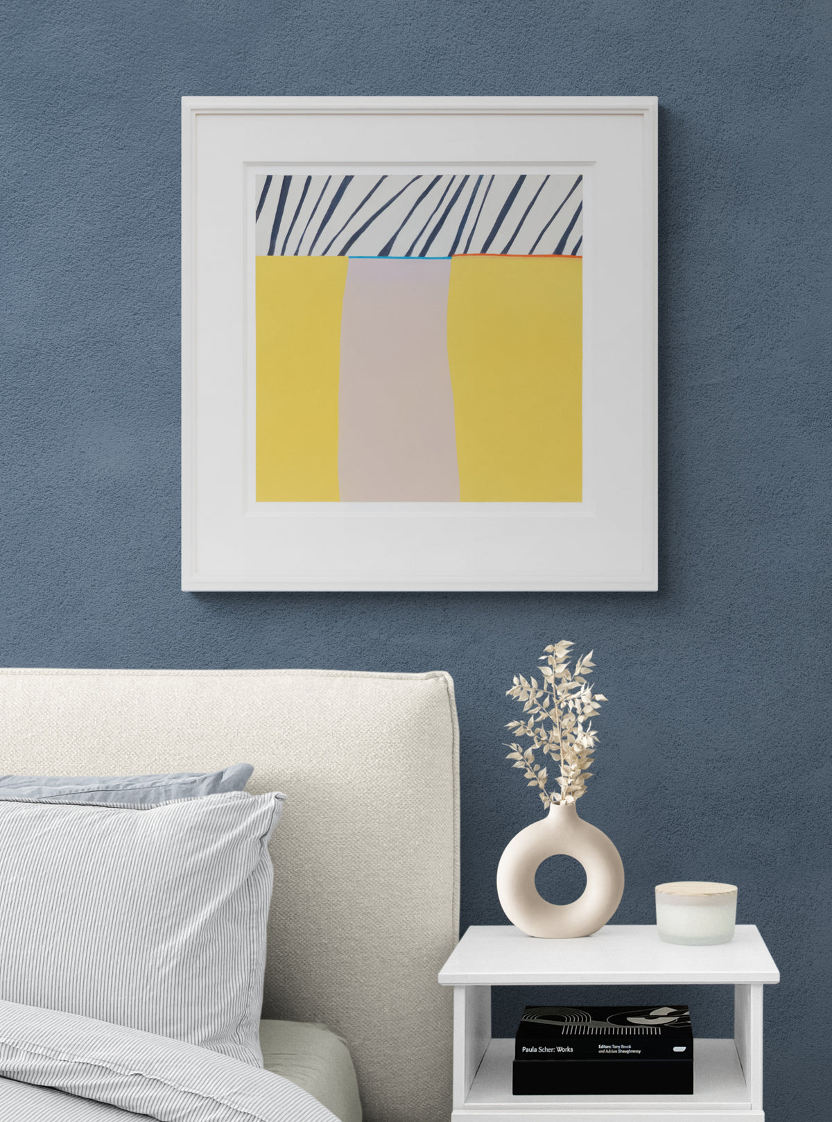 Yellow Series #5 (Abstract in Yellow, Pink, White, and Black), Painting, 2006