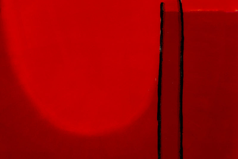 Untitled (Abstract Red Square with Black Triangles), Print