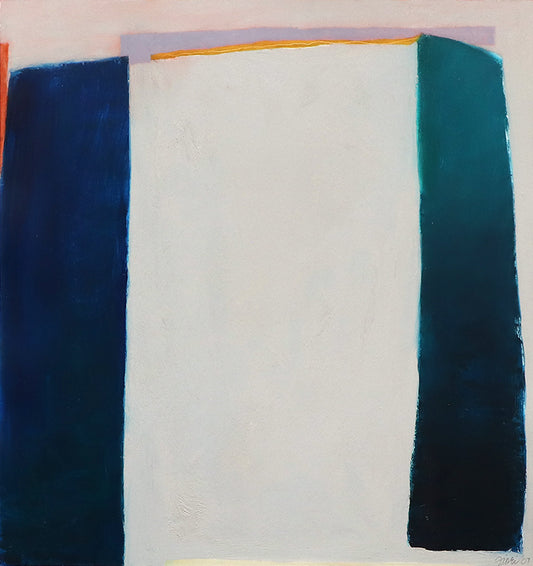 From Pillar to Post (Abstract with Blue and Cyan Polygons), Painting, 2007