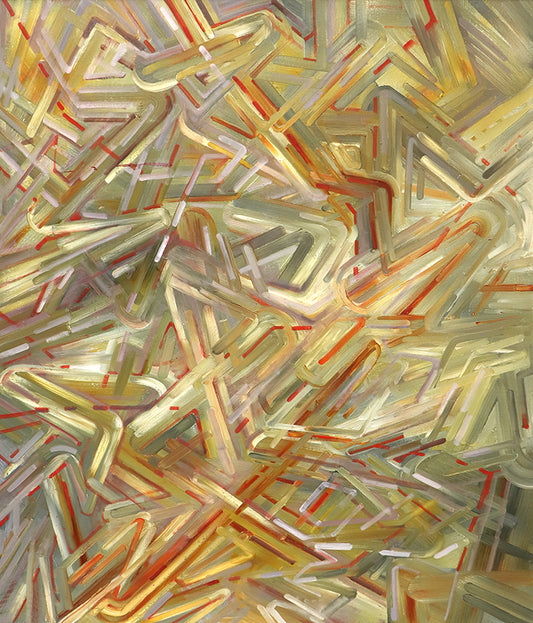 Untitled (Abstract in Red, Olive, Khaki, and White), Painting