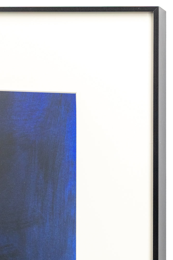 Untitled (Black and Blue Abstract with Grey Textured Shapes), Print, circa 1990-2005