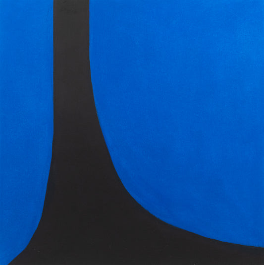 Untitled (Black with Blue Ovals Abstract), Print, circa 1990-2005