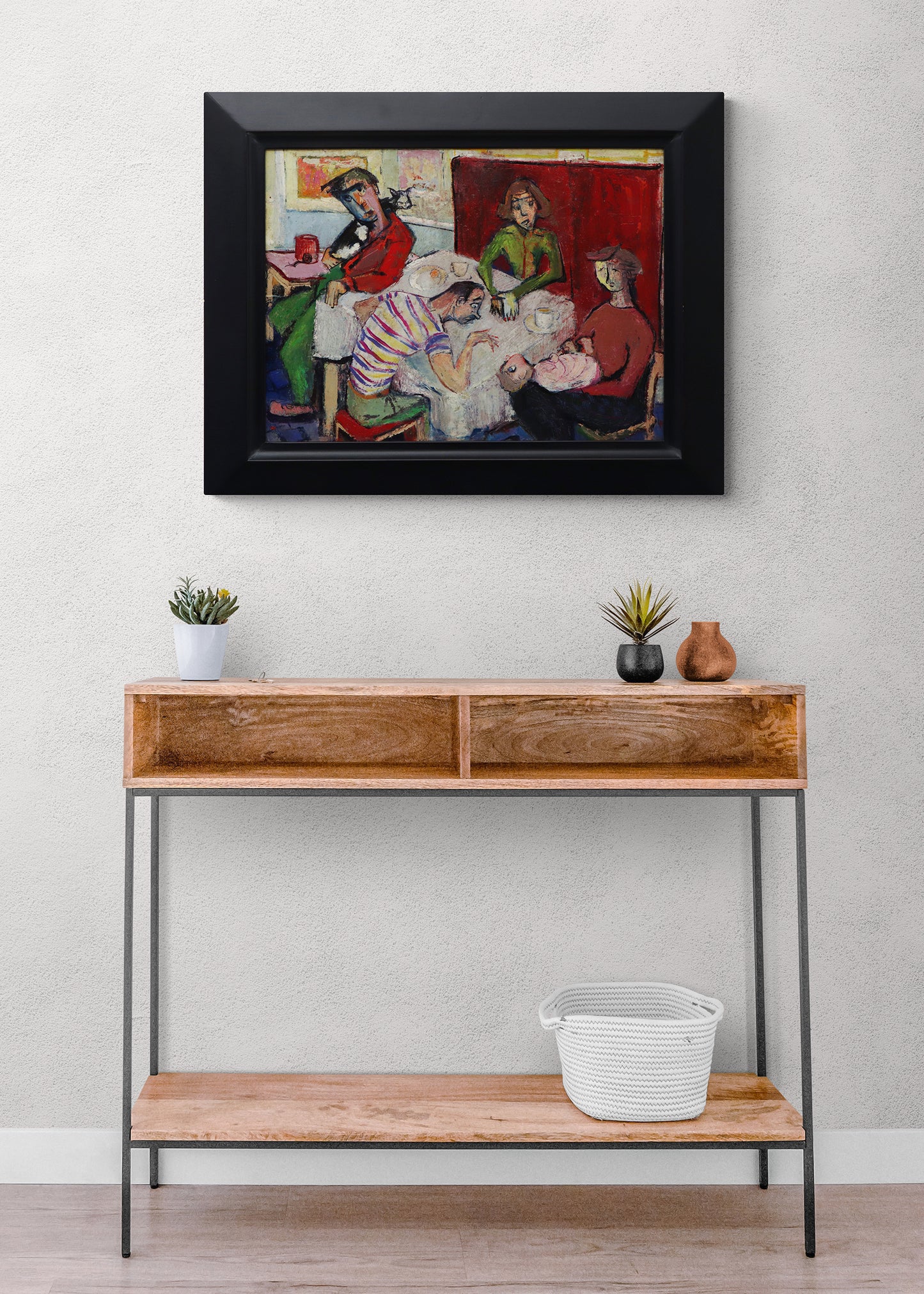 Artist and His Family (Artist's Family Seated Around a Table), Painting, 1950