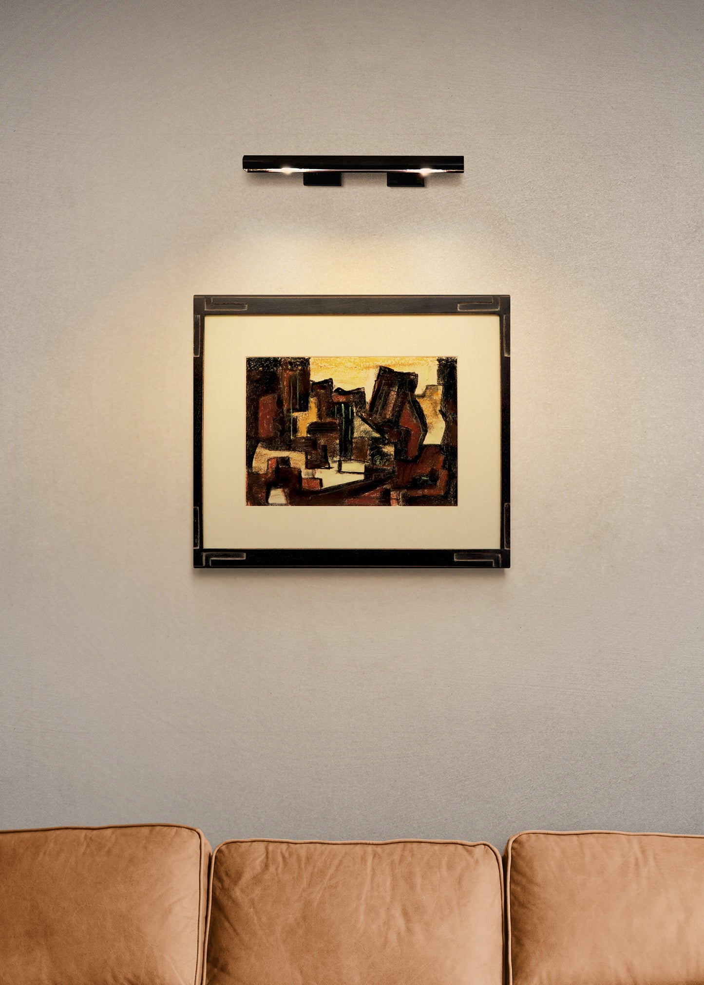 Waterfall (Abstract Composition in Black, Brown, and Beige), Painting