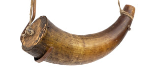 Classic Period Powder Horn with Beaded Strap, circa 1865