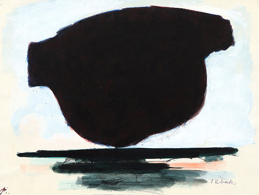 Untitled (Abstract Painting with Black Shape), Painting