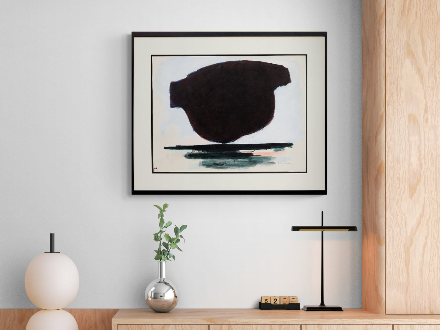 Untitled (Abstract Painting with Black Shape), Painting