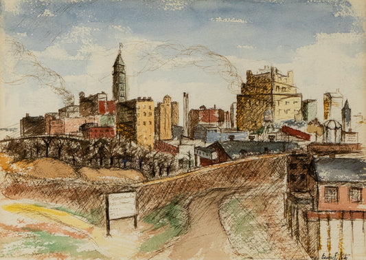 Denver Skyline (Colorado), Painting, 1951