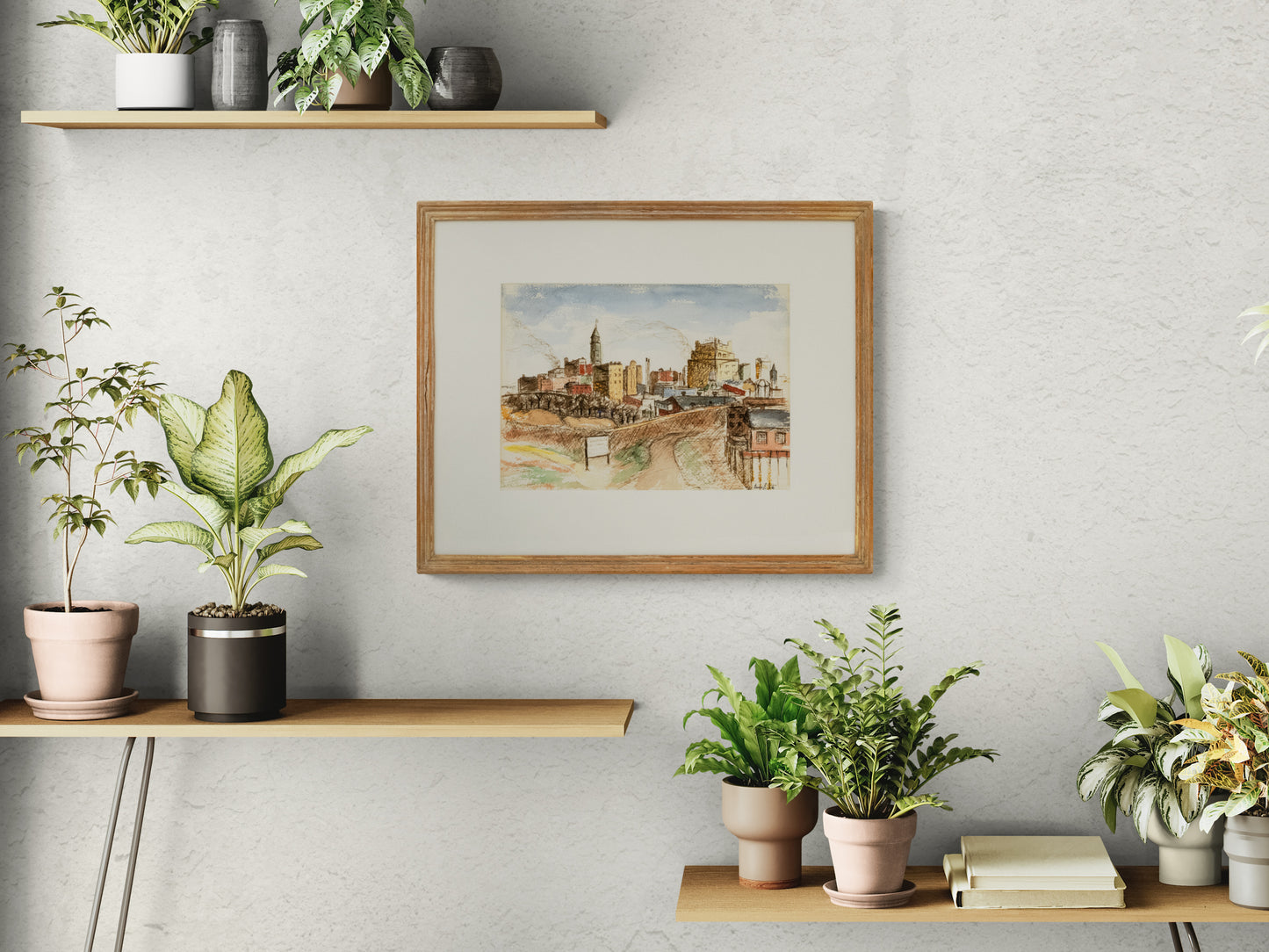 Denver Skyline (Colorado), Painting, 1951