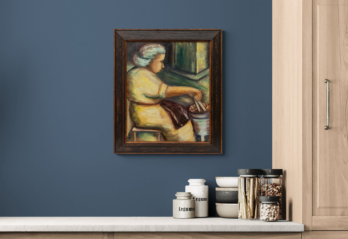 Untitled (Woman Cooking), Painting