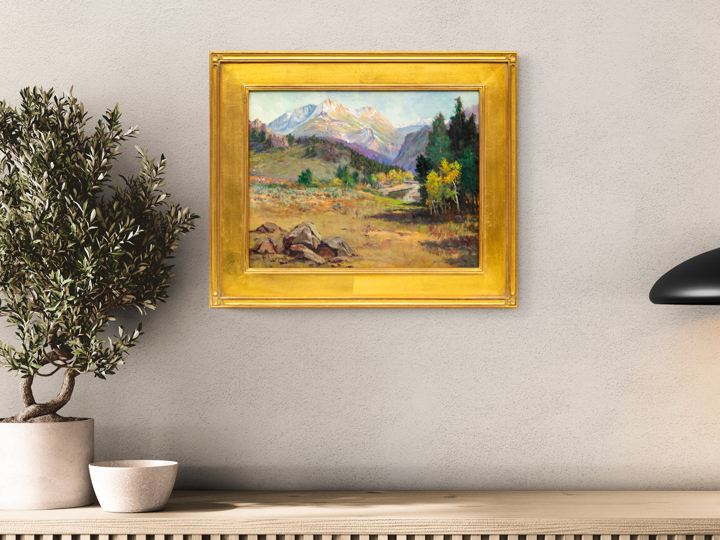 Colorado Landscape (Longs Peak in Autumn), Painting, circa 1920-1940