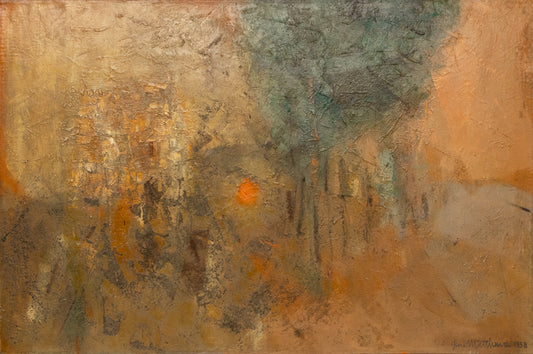 Collina-Città (Abstract of a Hill Town, Italy), Painting, 1958