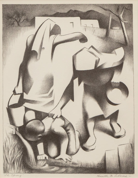 The Spring (Abstracted Figures Retrieve Water From A Spring), Print