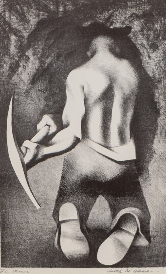 The Miner (Miner Tunneling with Pick Axe), Print, 1950