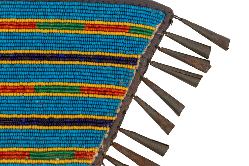 Pair of Crow, Northern Plains Beaded Leather Cuffs with Bar Design, circa 1875-1900