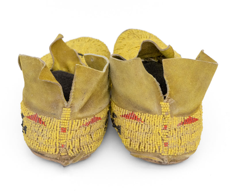 Plains Child's Moccasins Beaded with Thunderbird Motif, circa 1885