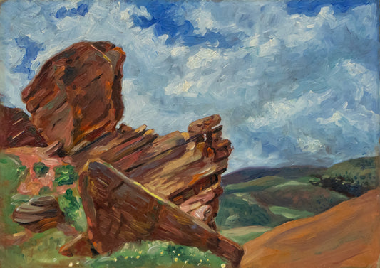 The Park of the Red Rocks, Colorado (Rock Formation with Rolling Hills), Painting