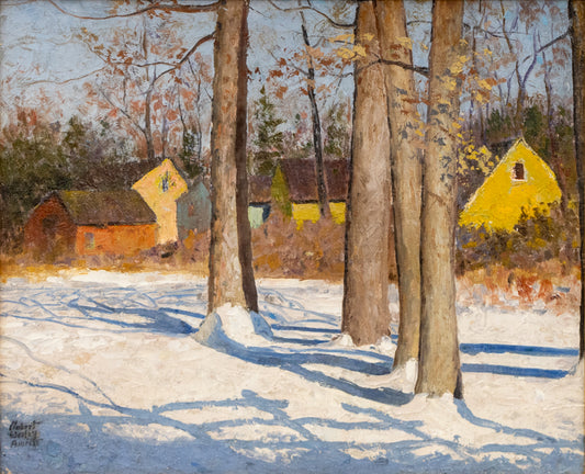 Untitled (Snowy Town Grove), Painting, circa 1935