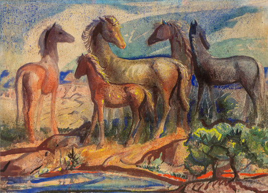 Untitled (Horses), Painting, circa 1930