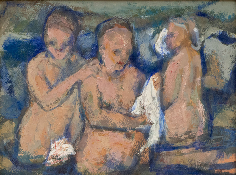 Morgan Wagner (1917-1950) artwork for sale. Three Bathers (Three Female Figures Bathing), Painting, circa 1940, Denver, Colorado, Art Gallery)