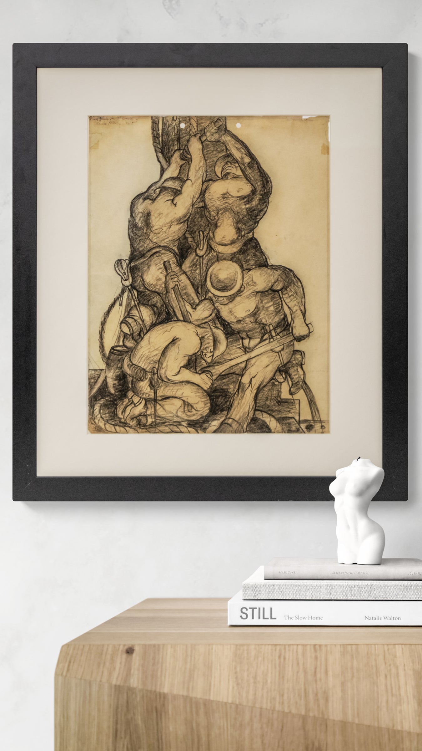 Final Study for the Lithograph of Bridge Workers No. 5 (Construction Workers Laboring), Drawing, circa 1933-1943