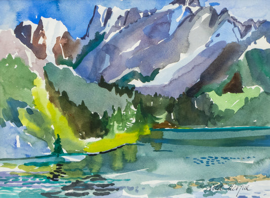 Lake Fucine, Julian Alps (Italy), Painting, dated 2001