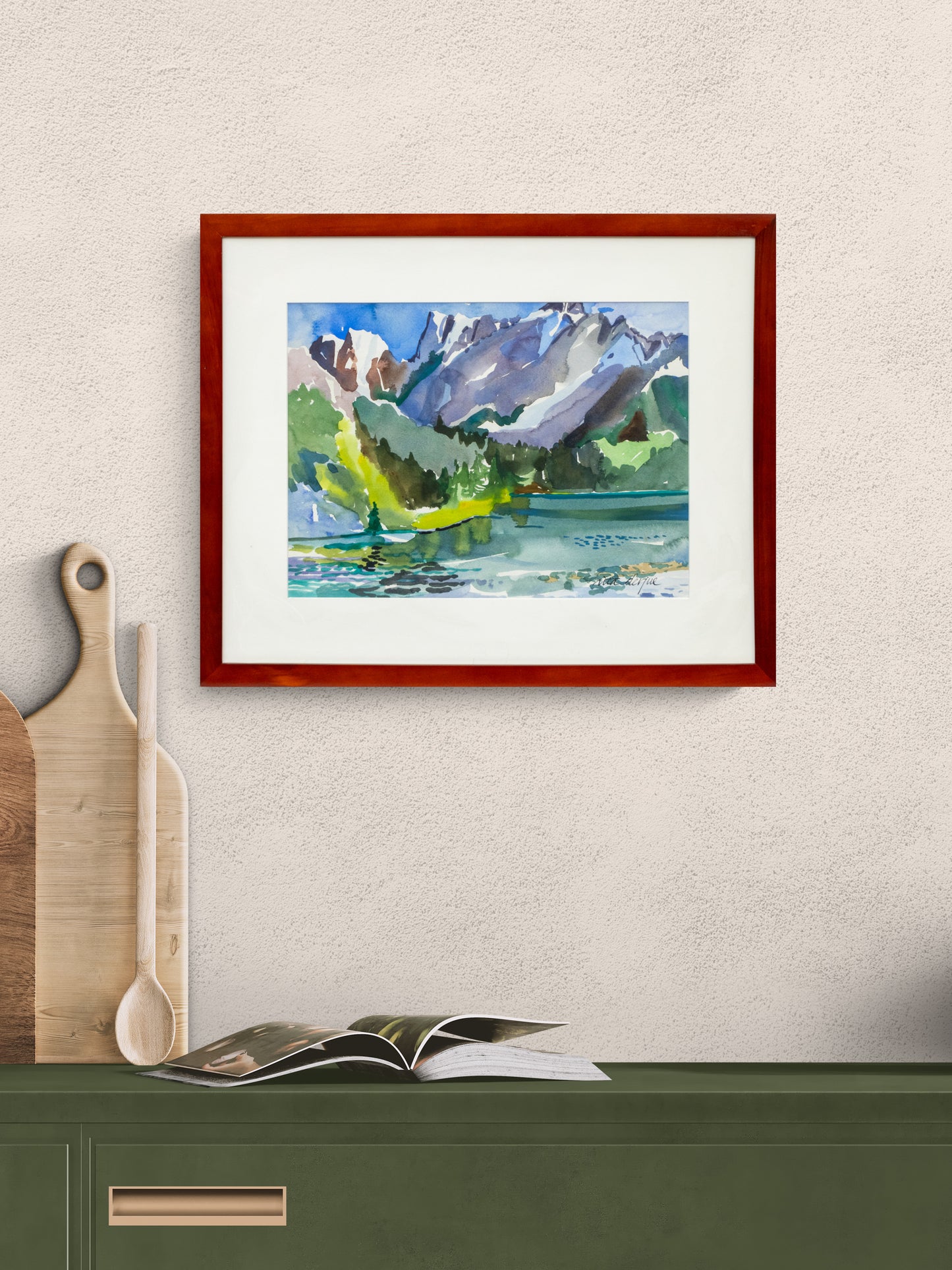 Lake Fucine, Julian Alps (Italy), Painting, dated 2001
