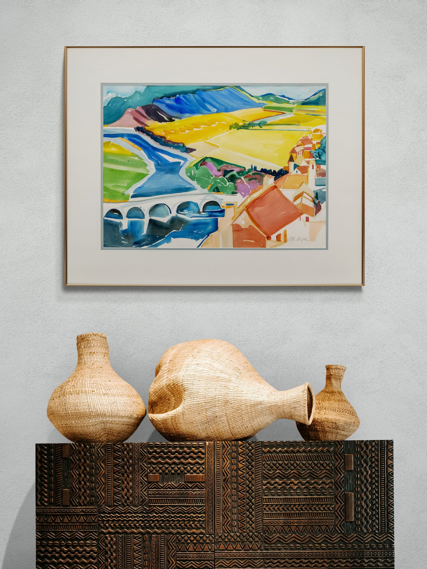Dordogne River (France), Painting, dated 1995