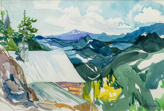 Untitled (Cabin in the Mountains), Painting