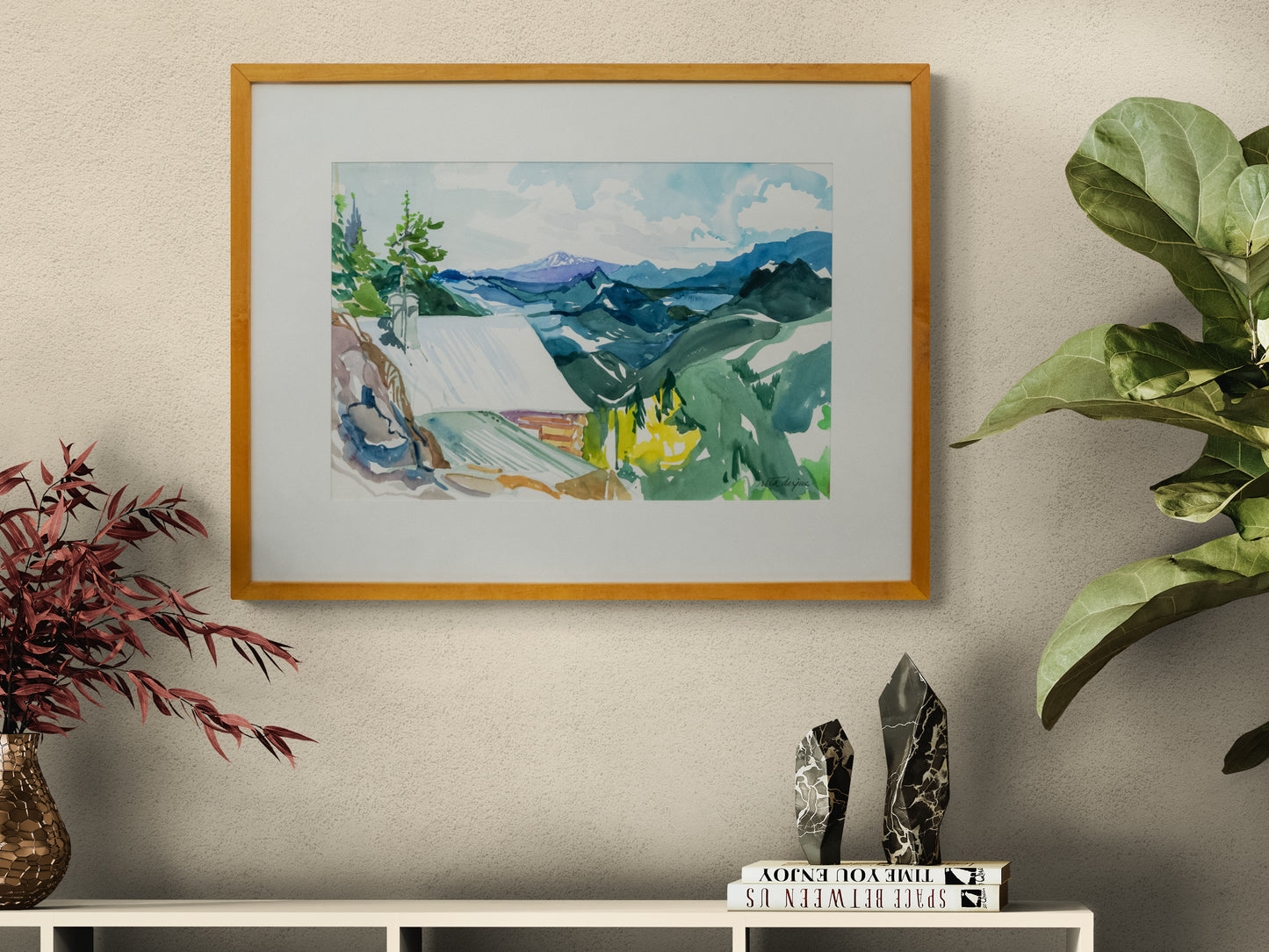 Untitled (Cabin in the Mountains), Painting