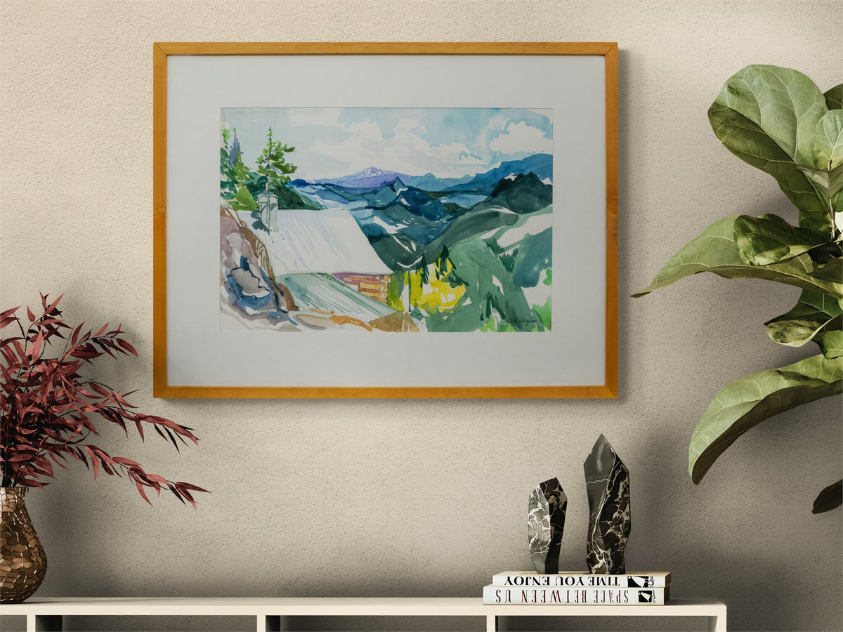 Untitled (Cabin in the Mountains), Painting