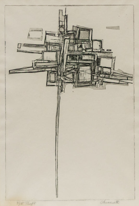 Flight (Geometric Abstraction in Black and White), Print, circa 1950