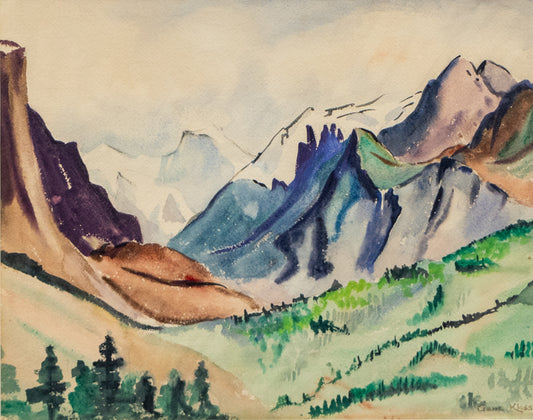 Untitled (Mountain Landscape with Half Dome, Yosemite National Park, California), Painting