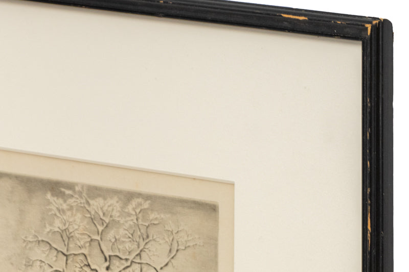 Cornfield in Winter (Snowy Landscape with Cornstalks and Trees), Print