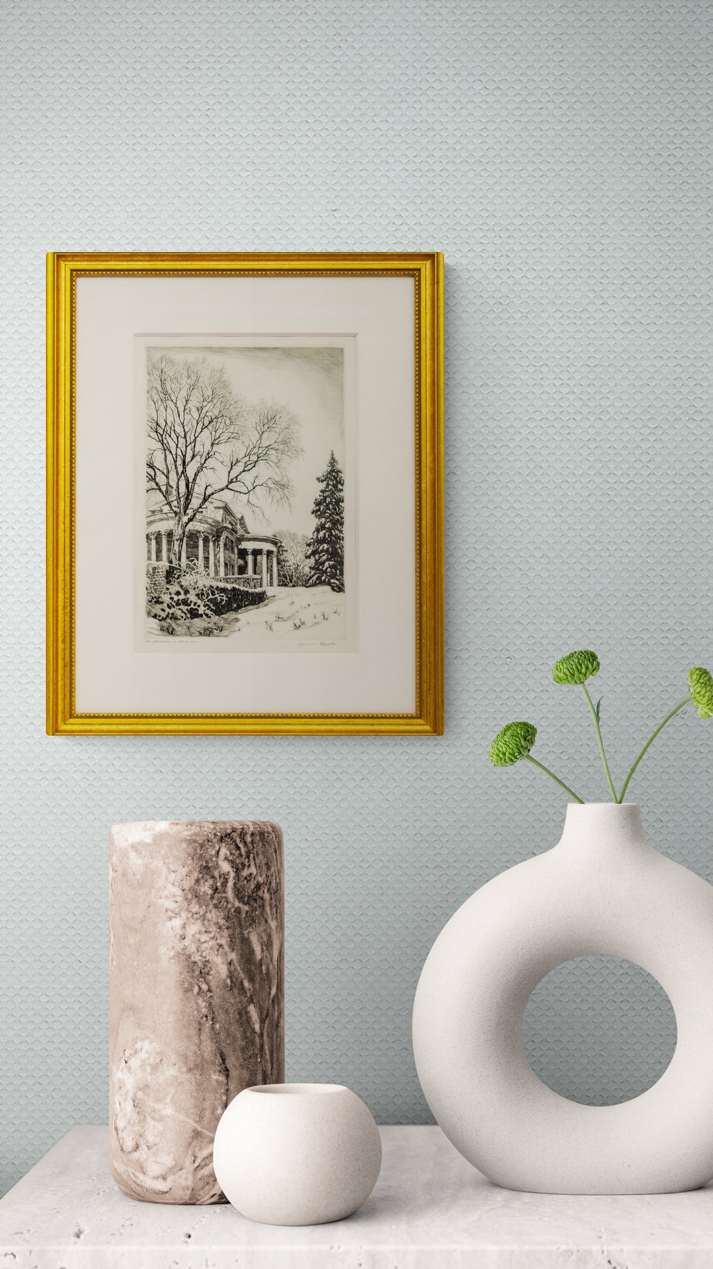 Birthplace of Arbor Day (Winter Landscape with Arbor Lodge), Print, circa 1930