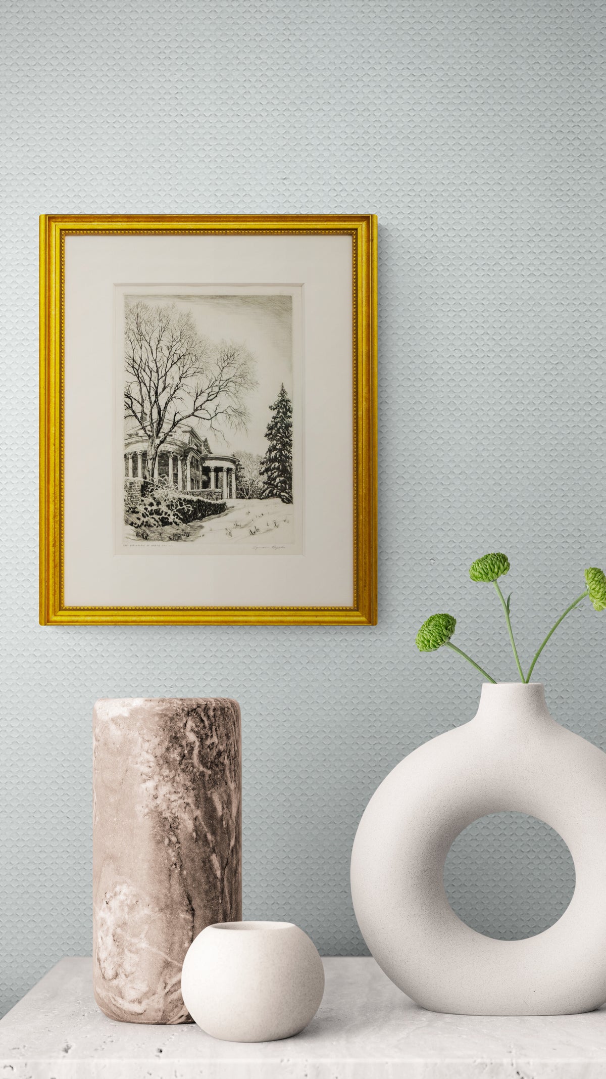 Birthplace of Arbor Day (Winter Landscape with Arbor Lodge), Print, circa 1930