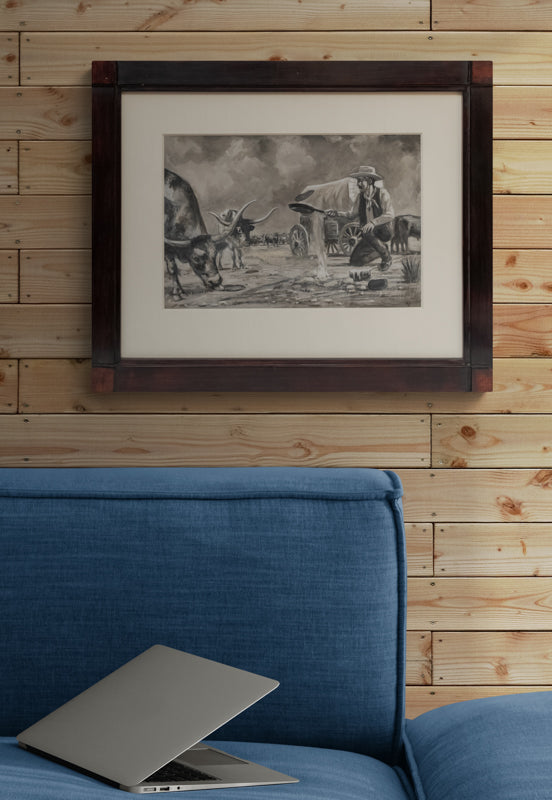 Untitled (Cowboy & Longhorns), Painting
