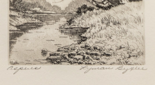 Aspens (Landscape with Aspens and River), Print, circa 1930-1960