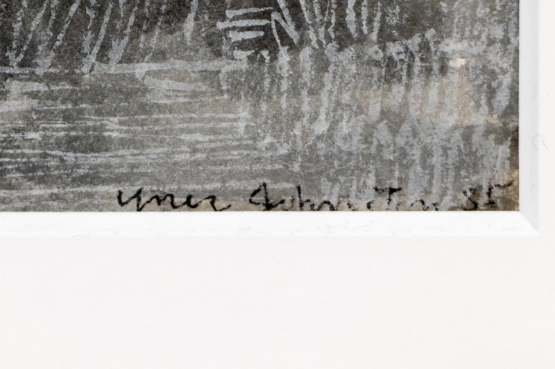 Untitled (Abstract monochrome composition in Black and White), Painting, 1985
