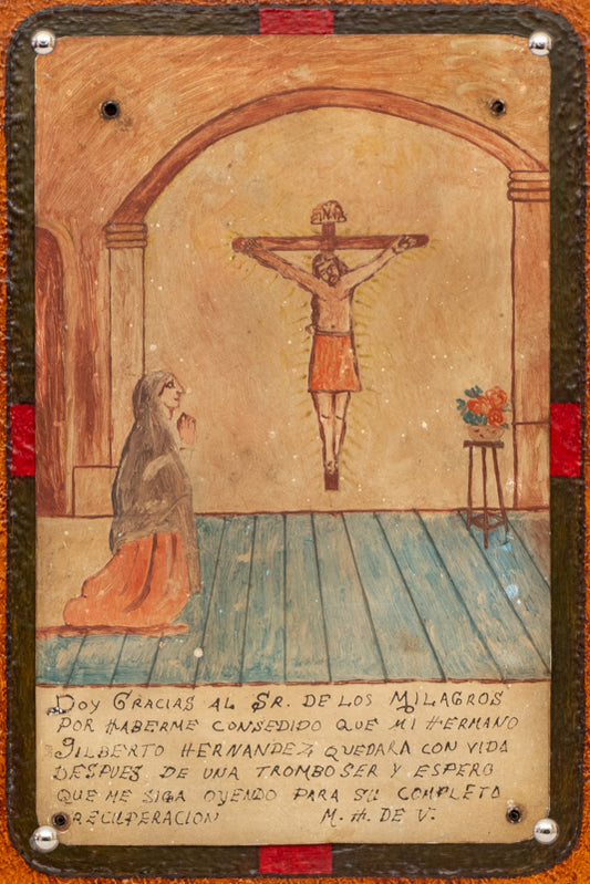 Ex Voto; Holy Tribute for Saving a Brother, Retablo, circa 1925