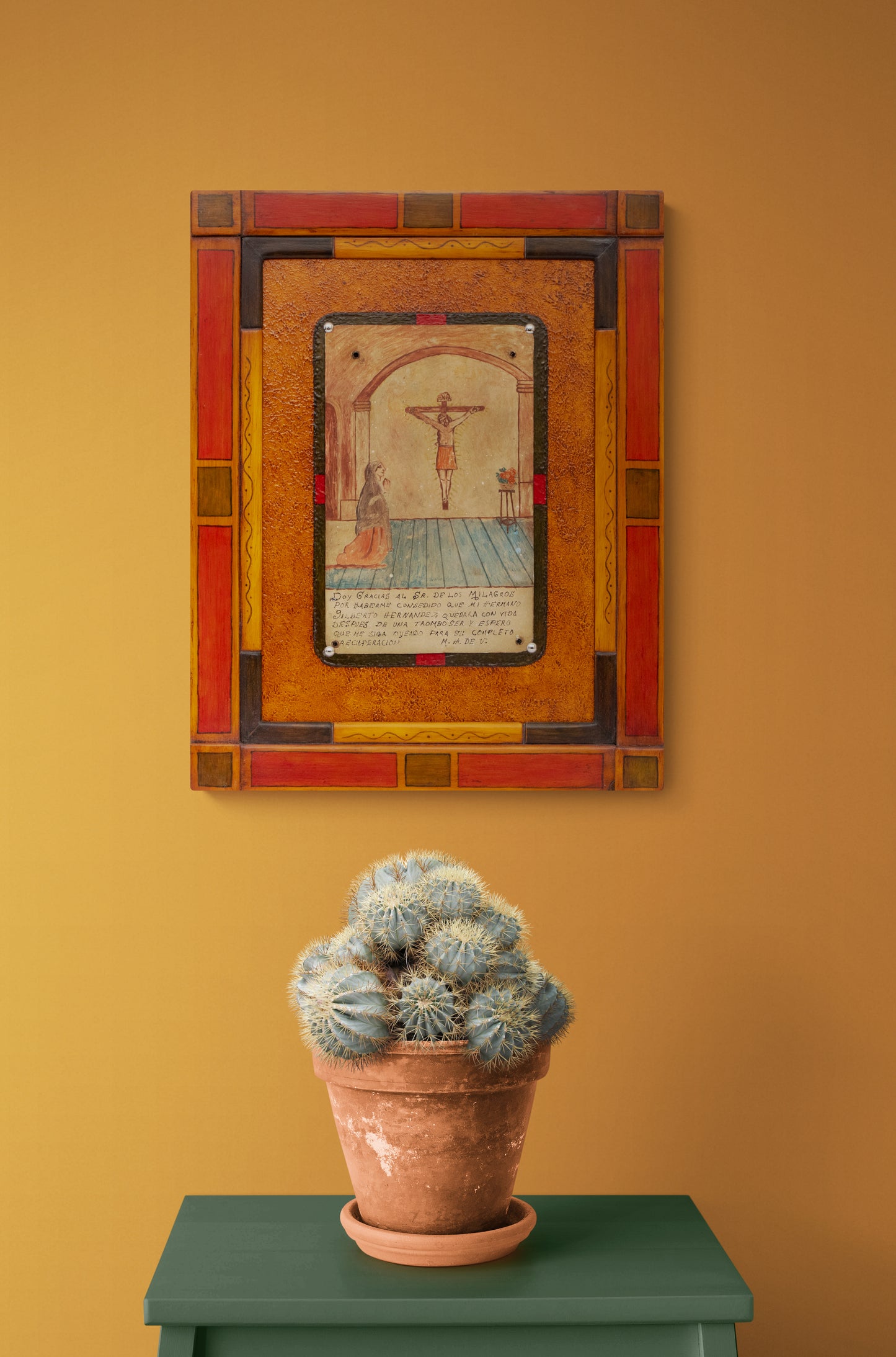 Ex Voto; Holy Tribute for Saving a Brother, Retablo, circa 1925