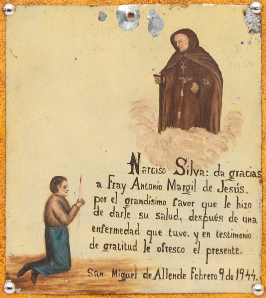 Ex Voto; Holy Tribute for the Return of Good Health, Retablo, 1944