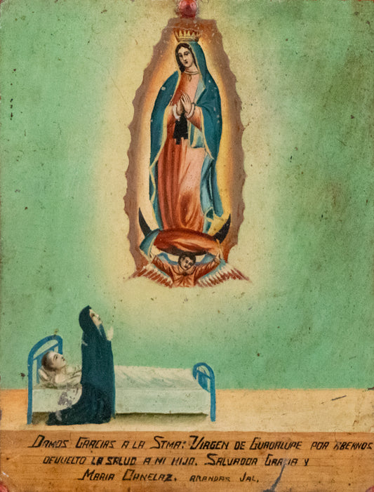 Ex Voto; Holy Tribute for the Healing of a Son, Retablo, circa 1940