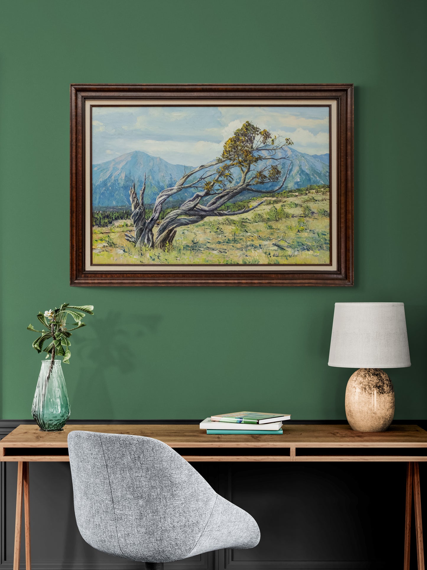 Battered by Wind and Storms, Sangre de Cristos (Colorado), Painting, circa 1980