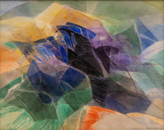 Above the Plains (Semi Abstract Colorado Landscape), Painting, circa 1970